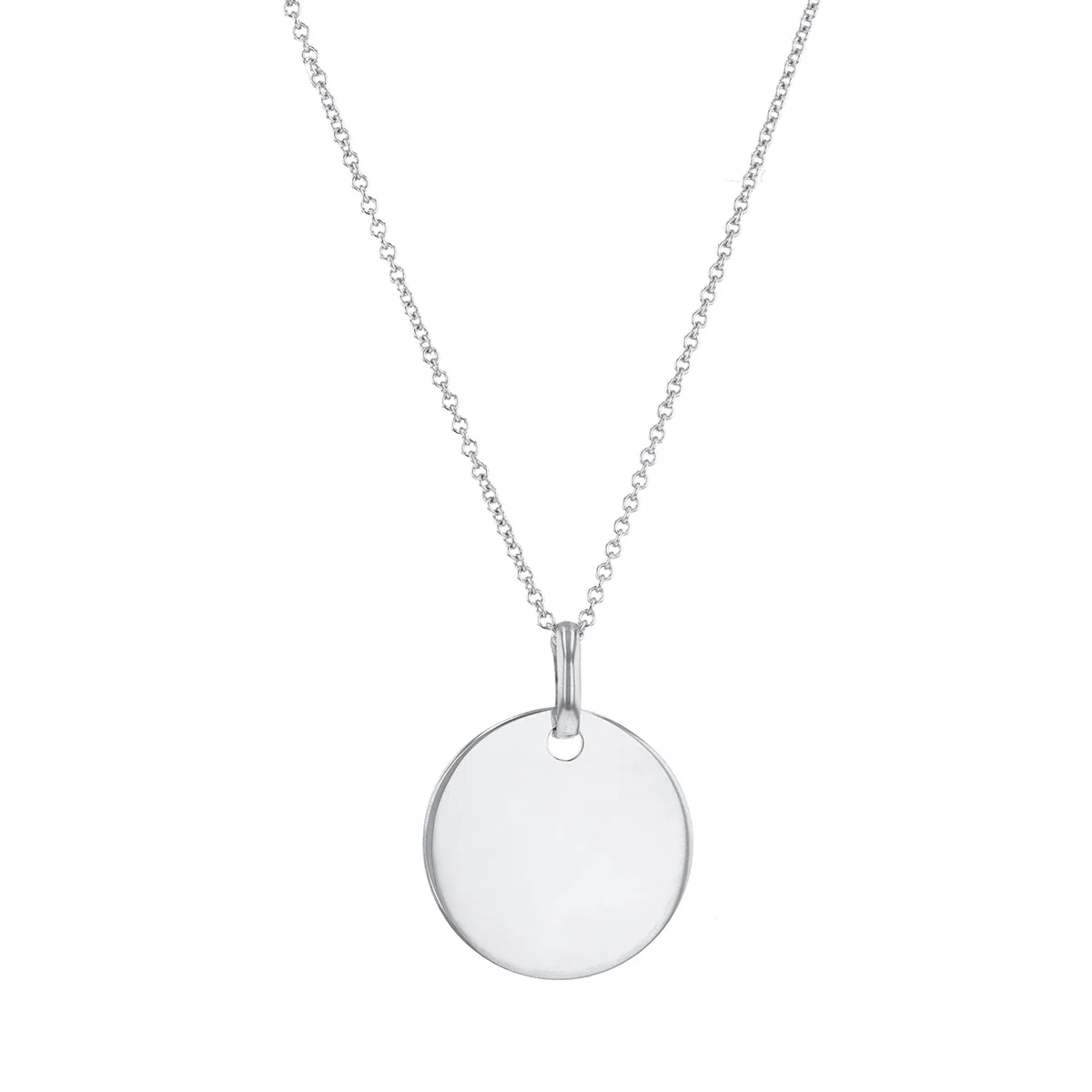Soleil Collection 14mm Circular Disc Pendant | 9K White Gold