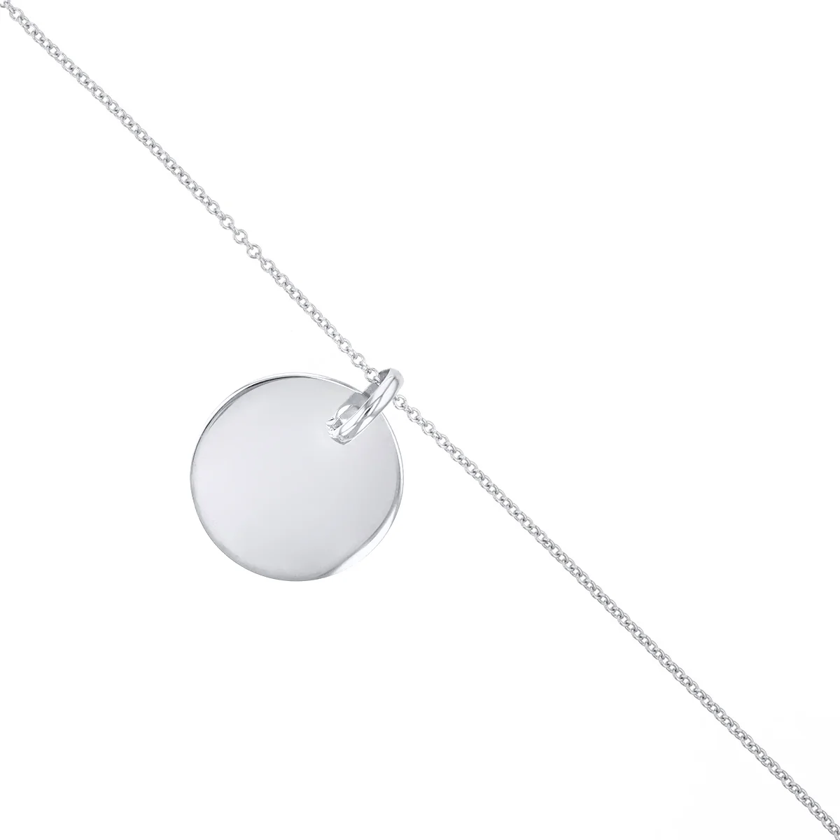 Soleil Collection 14mm Circular Disc Pendant | 9K White Gold - Image 3