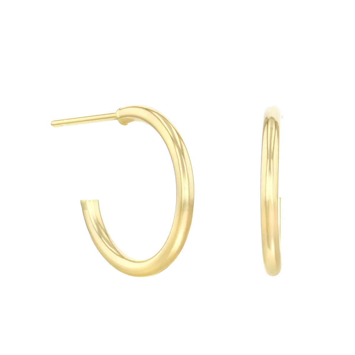 Soleil Collection 15mm Hoop Earrings | 9K Solid Yellow Gold