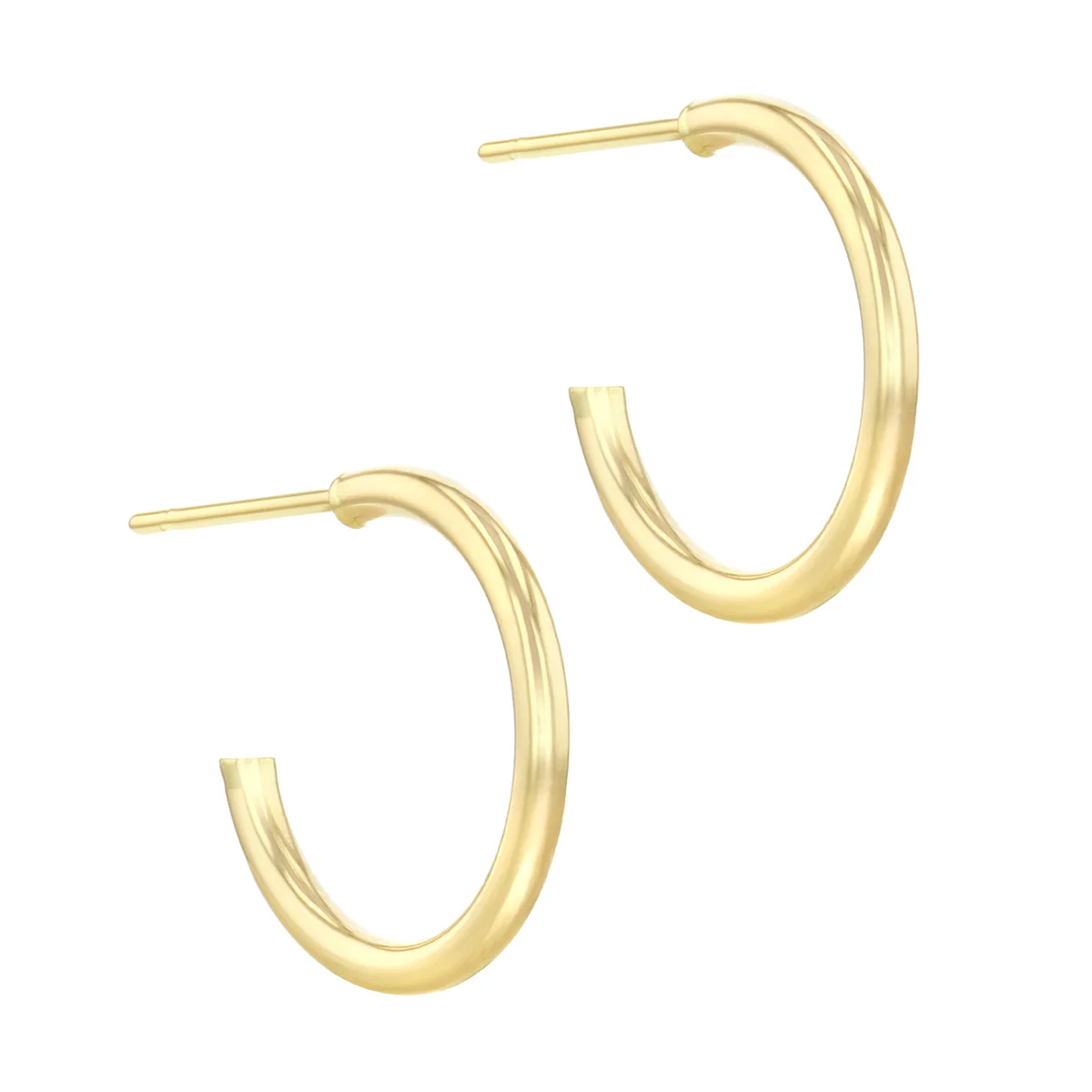 Soleil Collection 15mm Hoop Earrings | 9K Solid Yellow Gold - Image 2