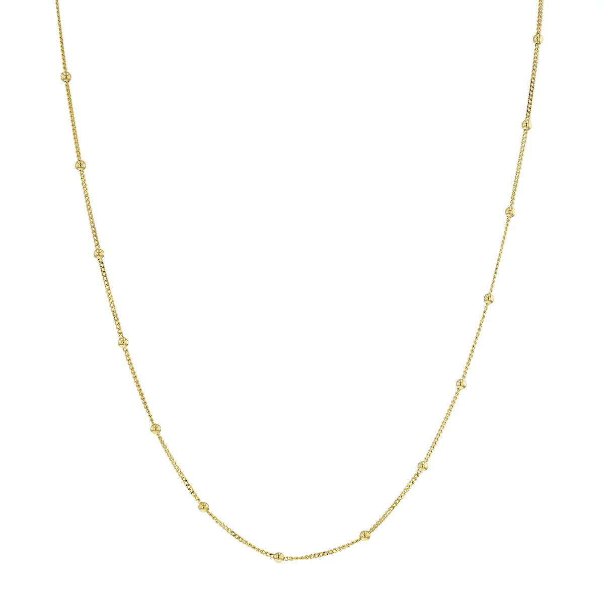 Soleil Collection 18" Curb and Ball Chain Necklace | 9K Yellow Gold