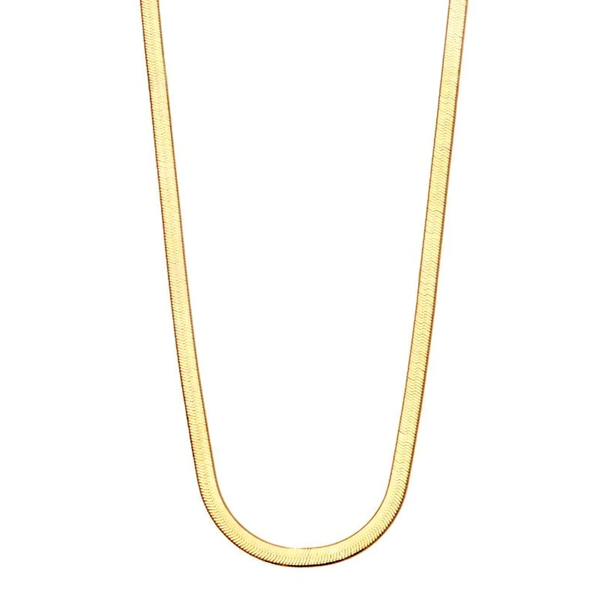 Soleil Collection 18'' Herringbone Necklace | 9K Solid Yellow Gold