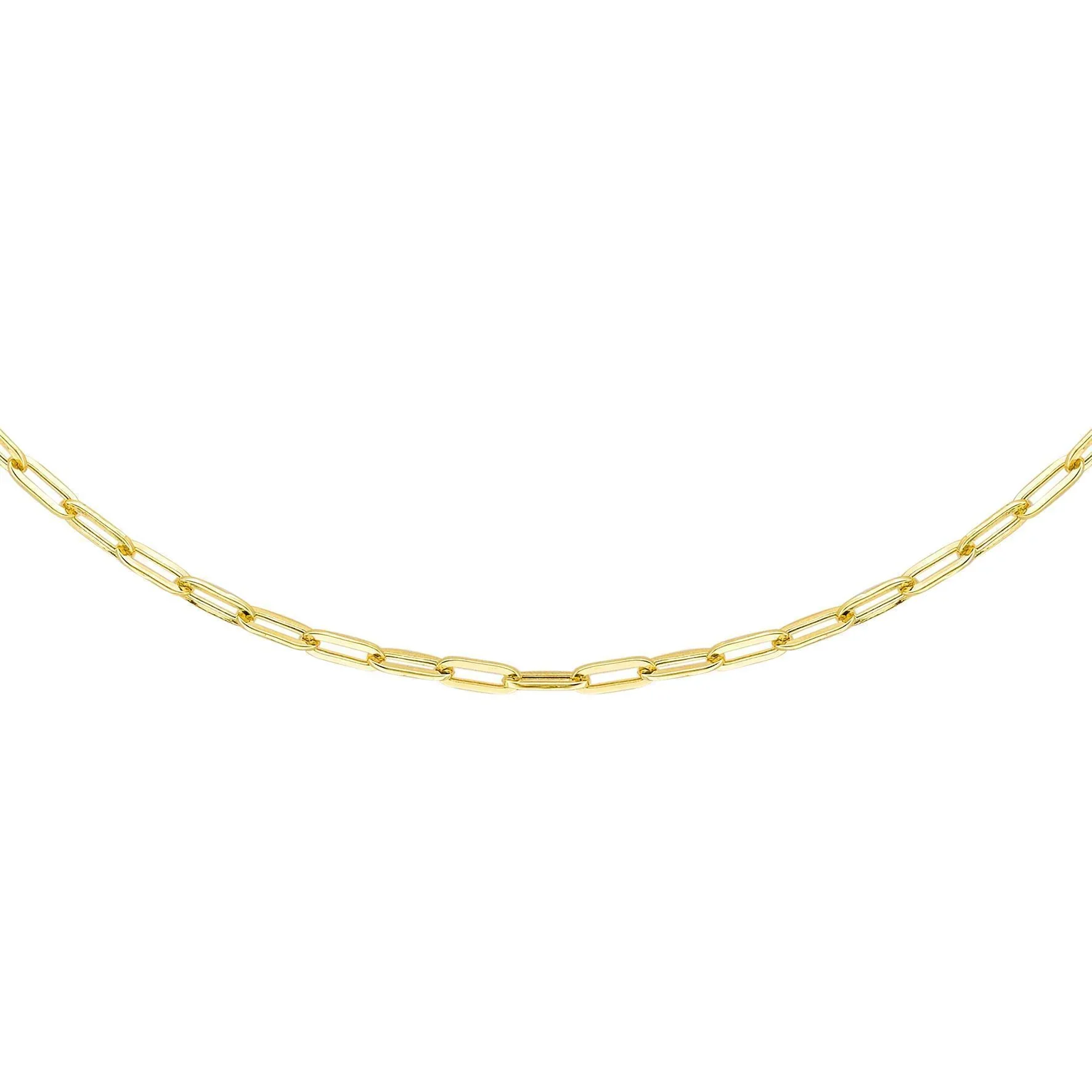 Soleil Collection 18" Petite Paperclip Link Necklace | 9K Solid Yellow Gold