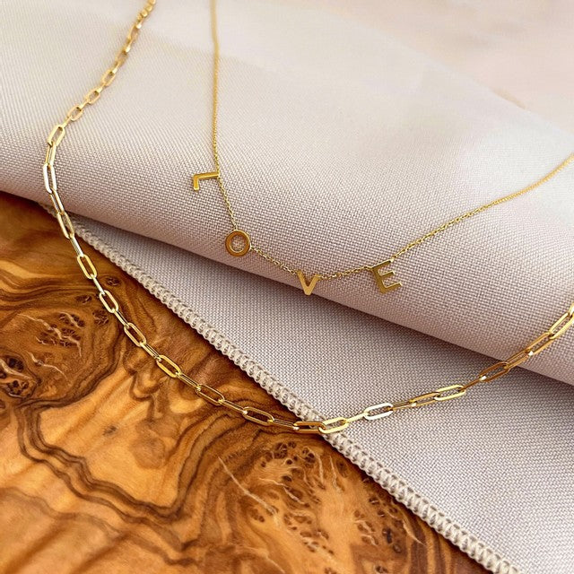 Soleil Collection 18" Petite Paperclip Link Necklace | 9K Solid Yellow Gold - Image 2