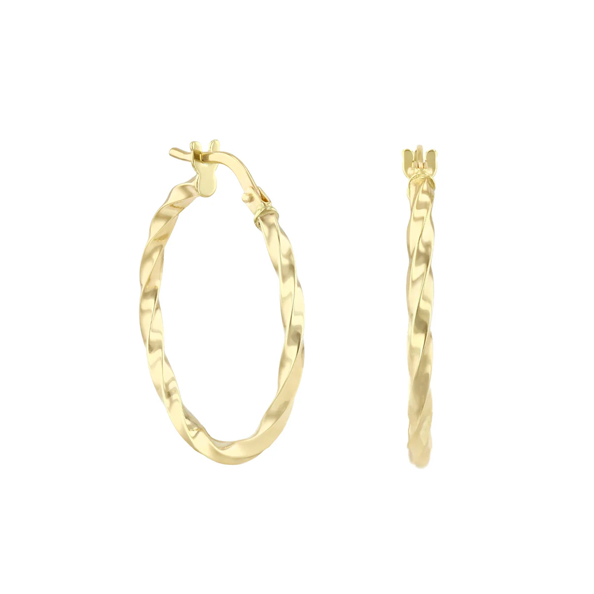 Soleil Collection 20mm Twist Hoops | 9K Yellow Gold