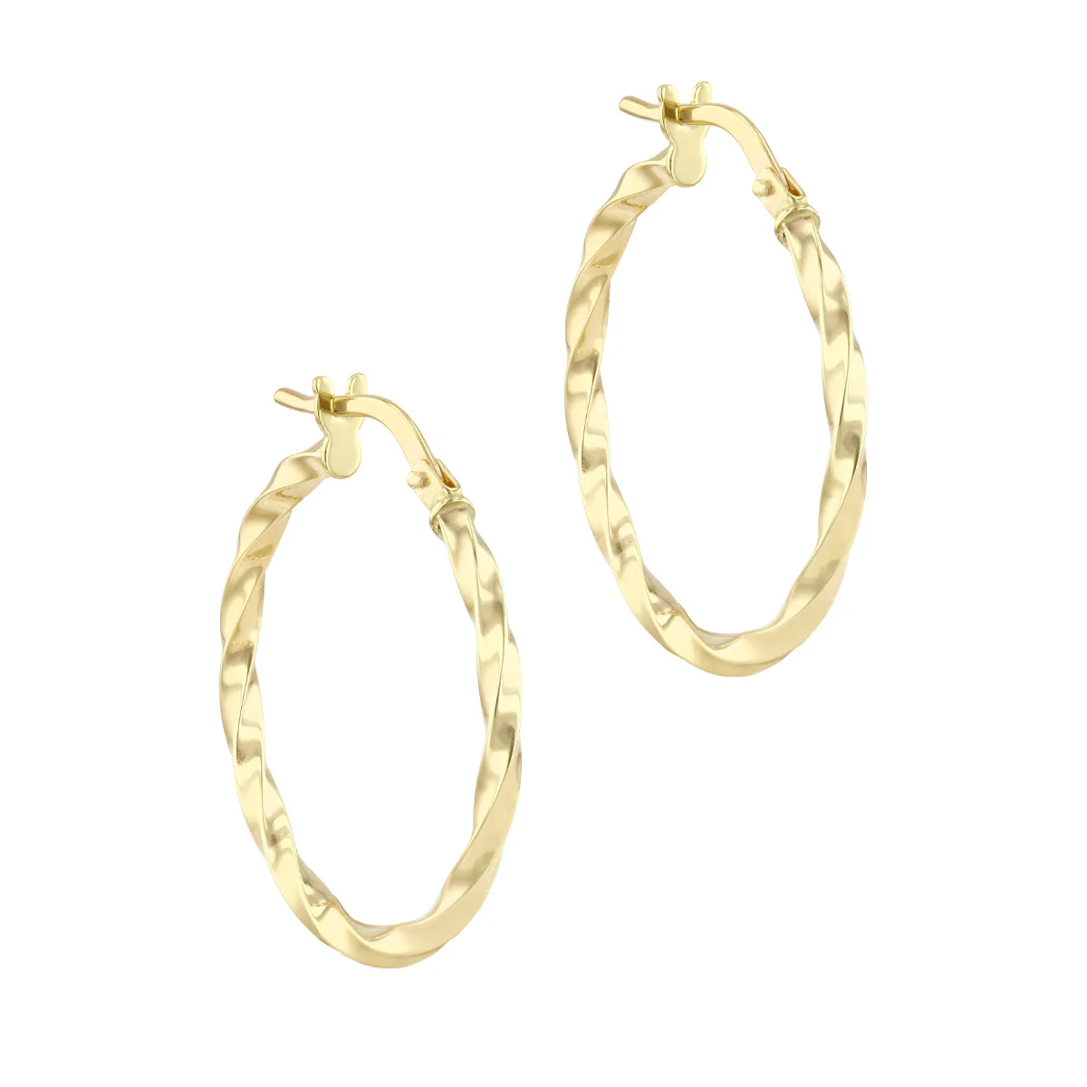 Soleil Collection 20mm Twist Hoops | 9K Yellow Gold - Image 3