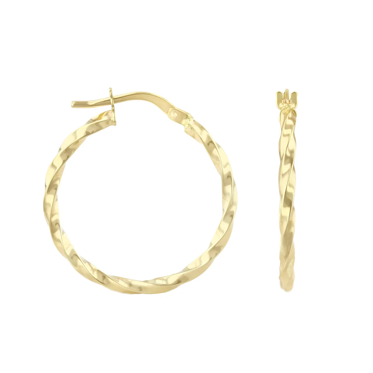 Soleil Collection 20mm Twist Hoops | 9K Yellow Gold - Image 4