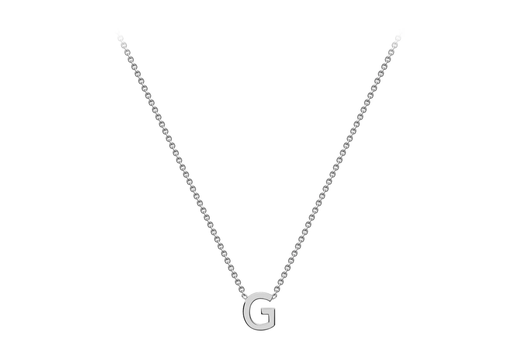 Soleil Collection 3.5mm x 5mm Initial Adjustable Necklace | 9K White Gold - Image 10