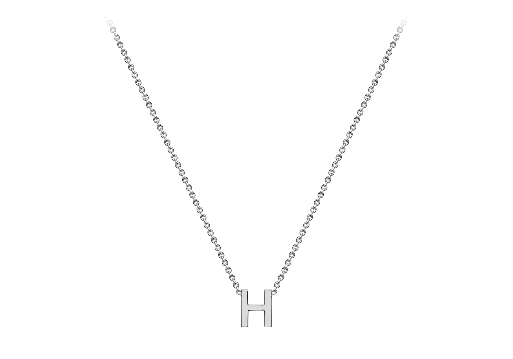 Soleil Collection 3.5mm x 5mm Initial Adjustable Necklace | 9K White Gold - Image 11