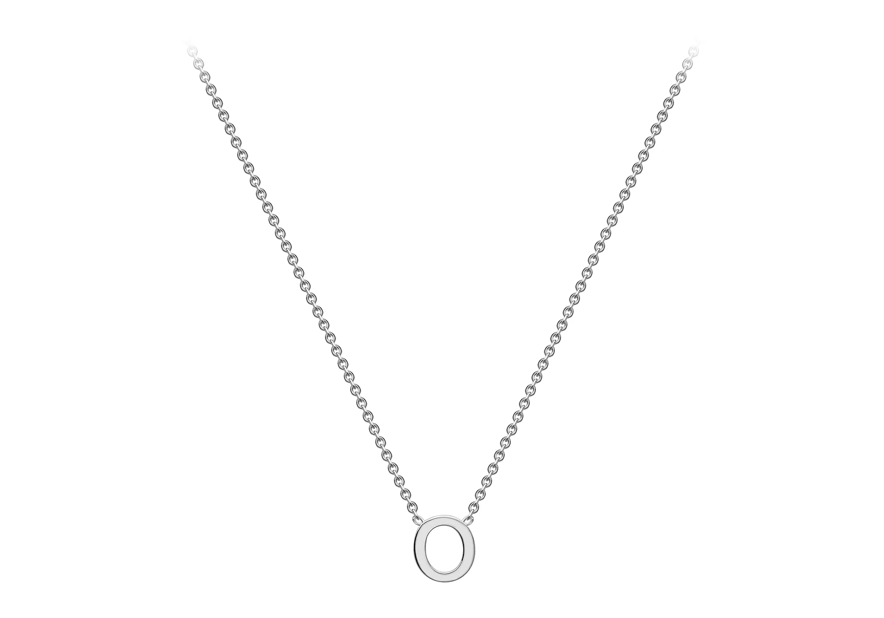 Soleil Collection 3.5mm x 5mm Initial Adjustable Necklace | 9K White Gold - Image 22