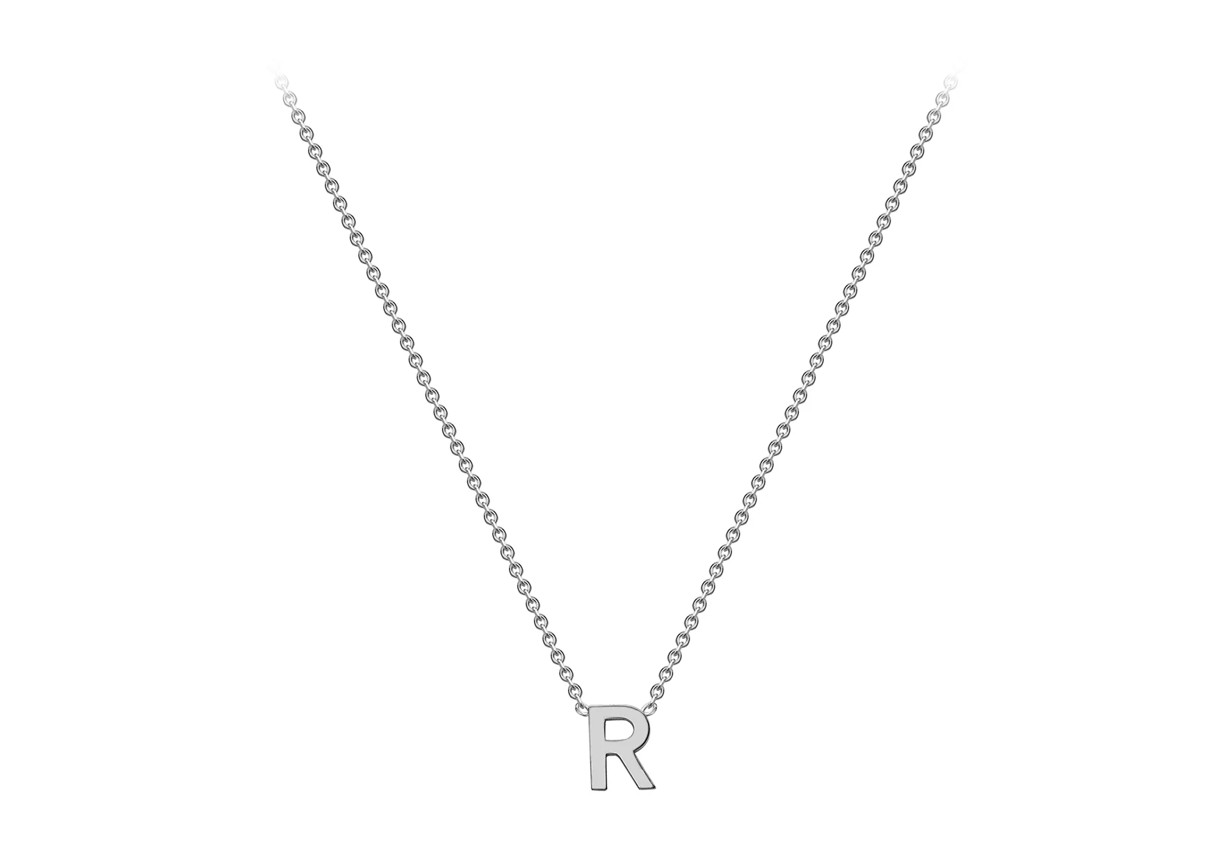 Soleil Collection 3.5mm x 5mm Initial Adjustable Necklace | 9K White Gold - Image 25