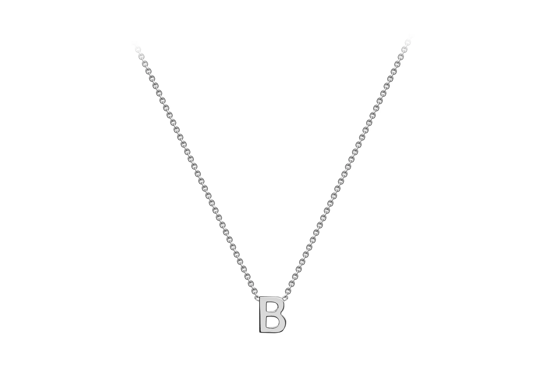 Soleil Collection 3.5mm x 5mm Initial Adjustable Necklace | 9K White Gold - Image 3