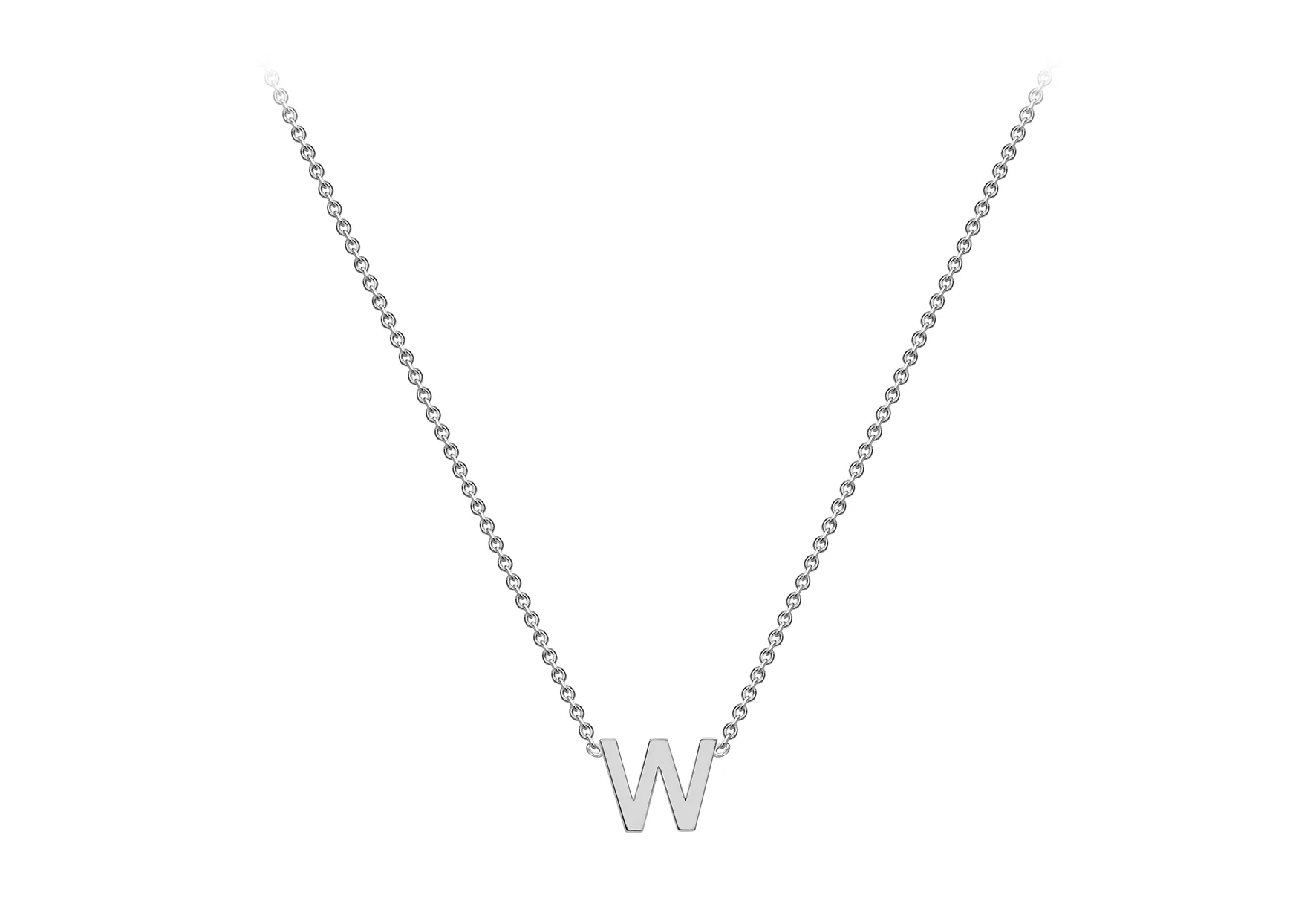 Soleil Collection 3.5mm x 5mm Initial Adjustable Necklace | 9K White Gold - Image 31