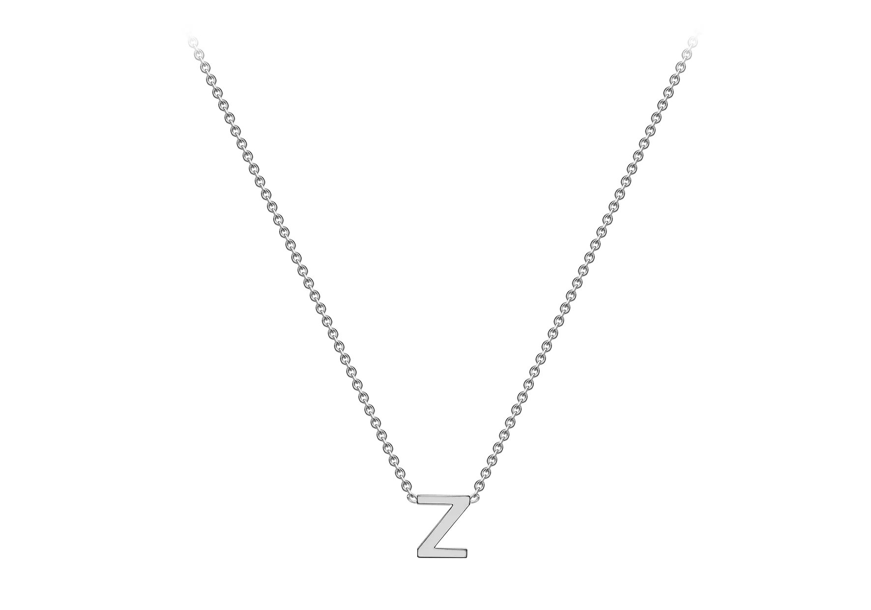 Soleil Collection 3.5mm x 5mm Initial Adjustable Necklace | 9K White Gold - Image 34