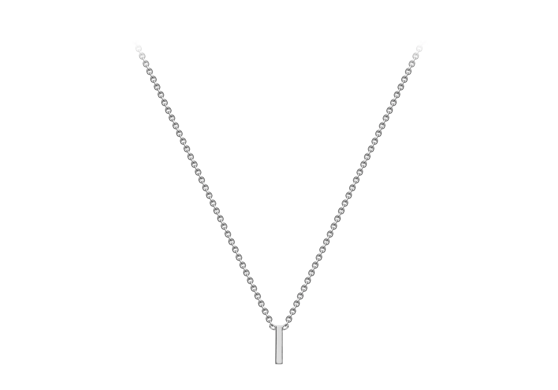 Soleil Collection 3.5mm x 5mm Initial Adjustable Necklace | 9K White Gold - Image 43