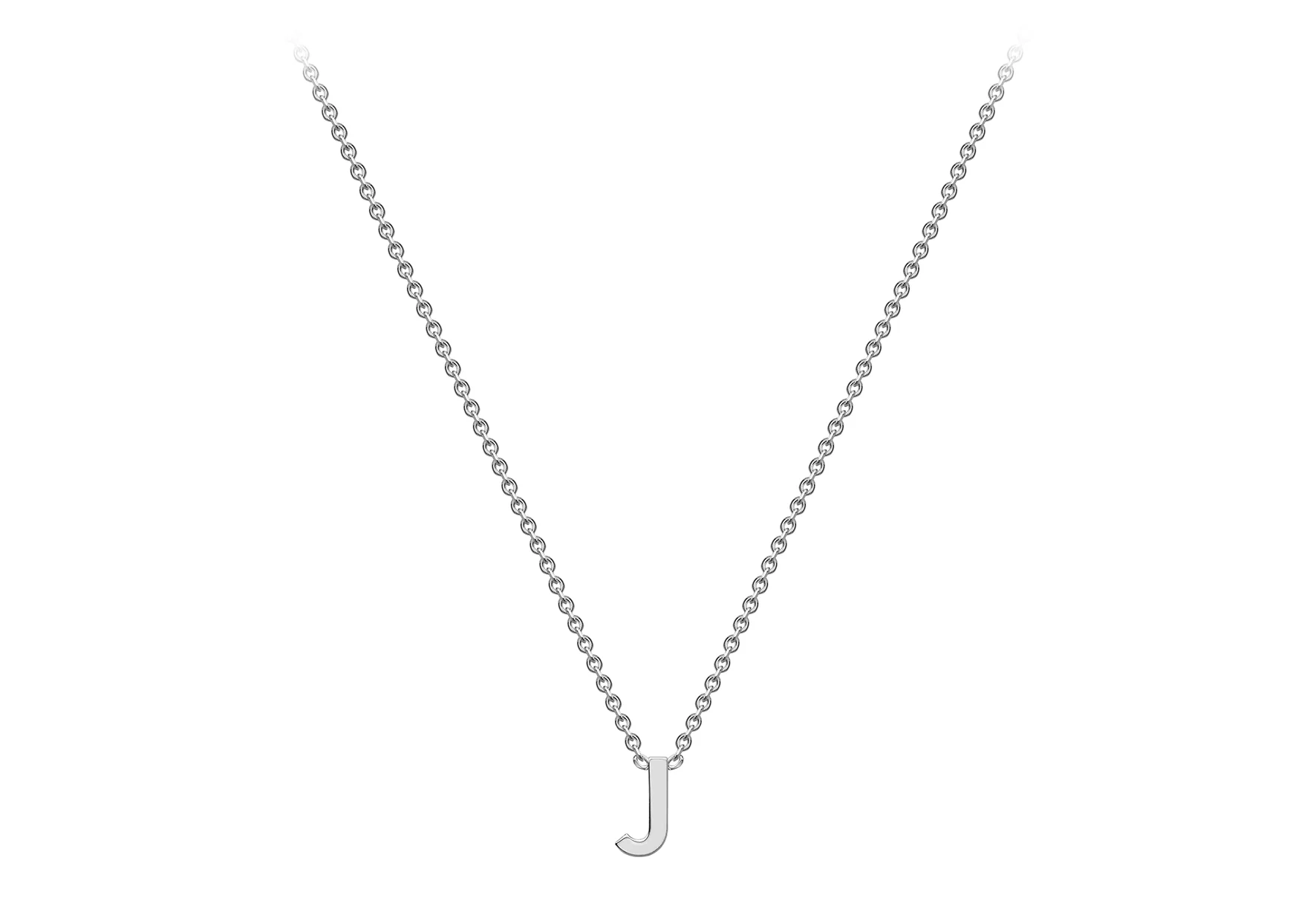 Soleil Collection 3.5mm x 5mm Initial Adjustable Necklace | 9K White Gold - Image 44