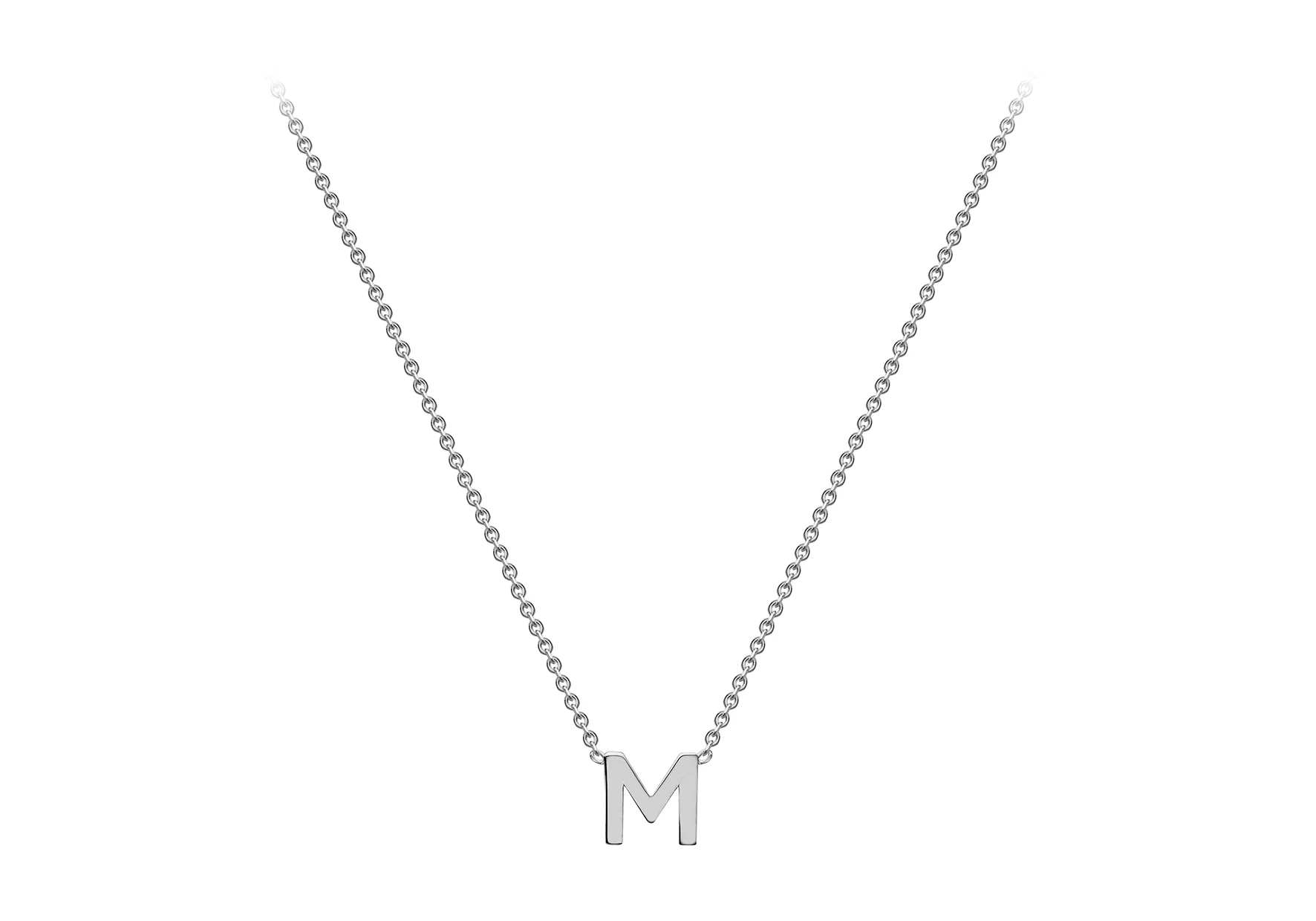 Soleil Collection 3.5mm x 5mm Initial Adjustable Necklace | 9K White Gold - Image 47