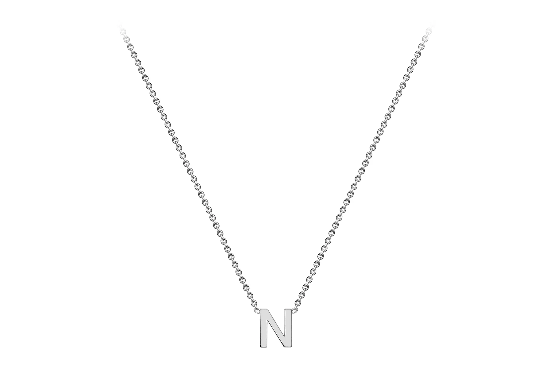 Soleil Collection 3.5mm x 5mm Initial Adjustable Necklace | 9K White Gold - Image 48