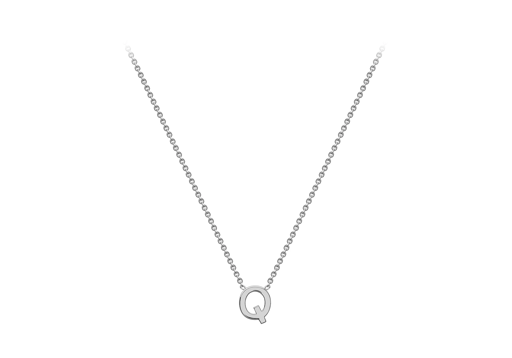 Soleil Collection 3.5mm x 5mm Initial Adjustable Necklace | 9K White Gold - Image 51