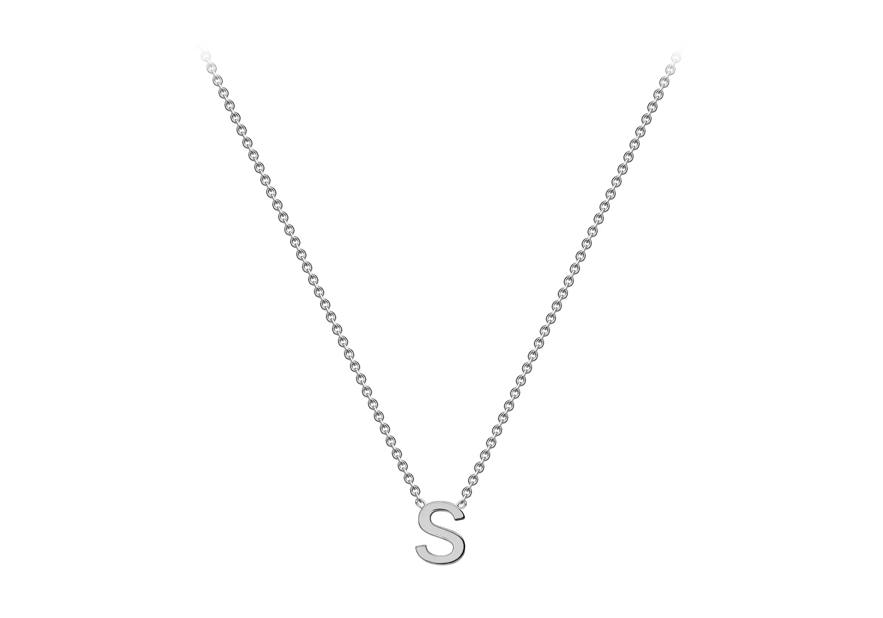 Soleil Collection 3.5mm x 5mm Initial Adjustable Necklace | 9K White Gold - Image 53