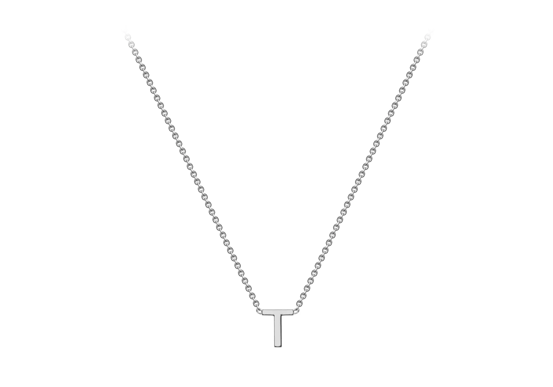Soleil Collection 3.5mm x 5mm Initial Adjustable Necklace | 9K White Gold - Image 54