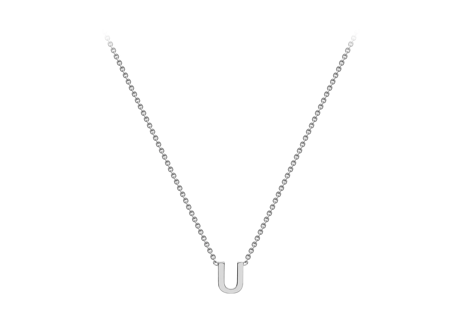 Soleil Collection 3.5mm x 5mm Initial Adjustable Necklace | 9K White Gold - Image 55