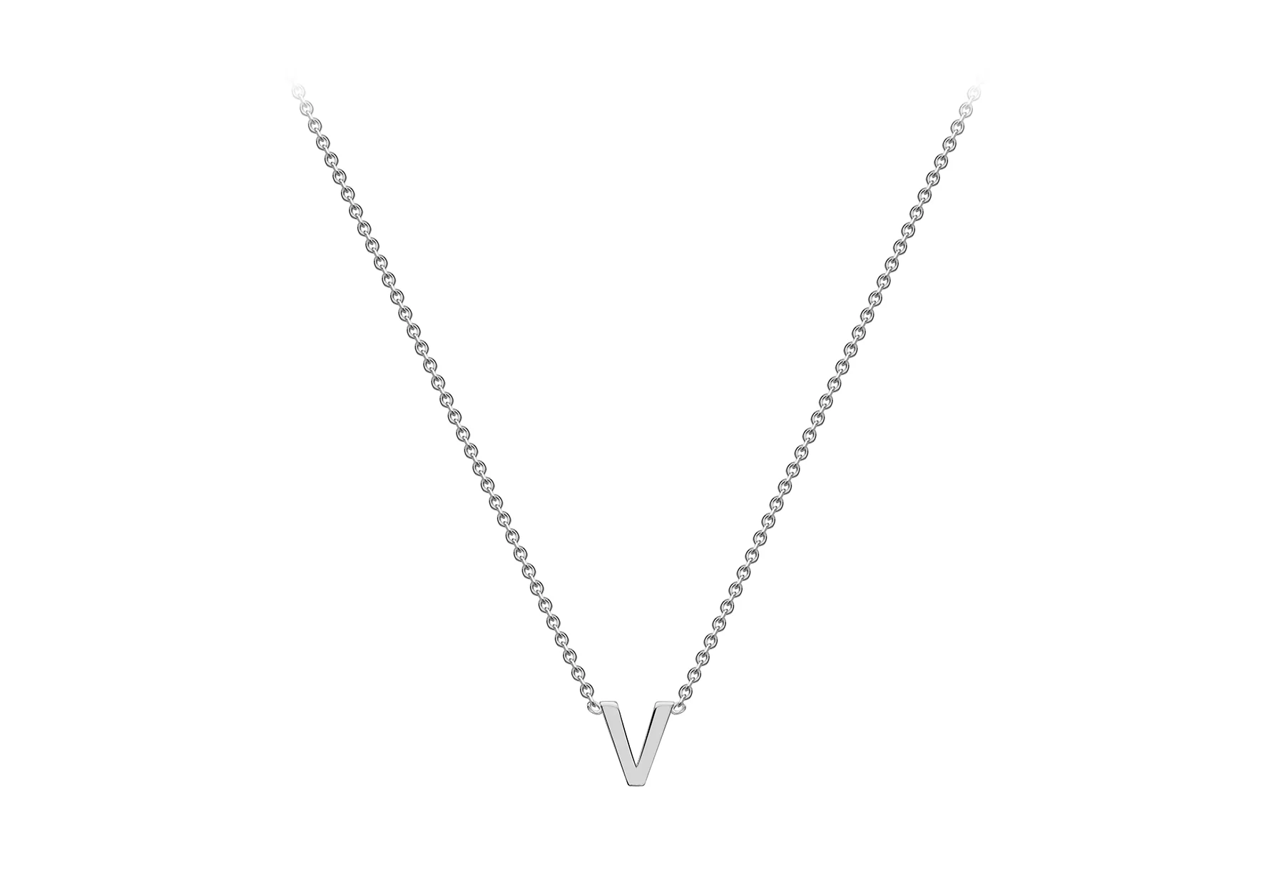 Soleil Collection 3.5mm x 5mm Initial Adjustable Necklace | 9K White Gold - Image 56
