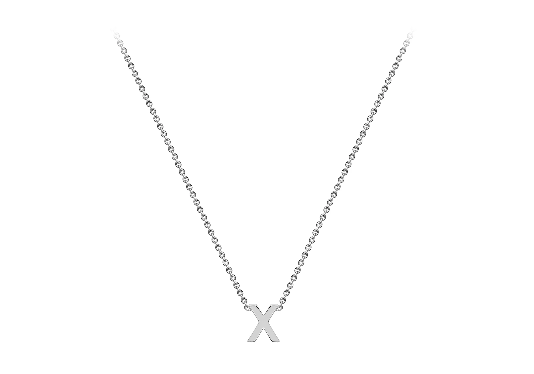 Soleil Collection 3.5mm x 5mm Initial Adjustable Necklace | 9K White Gold - Image 58