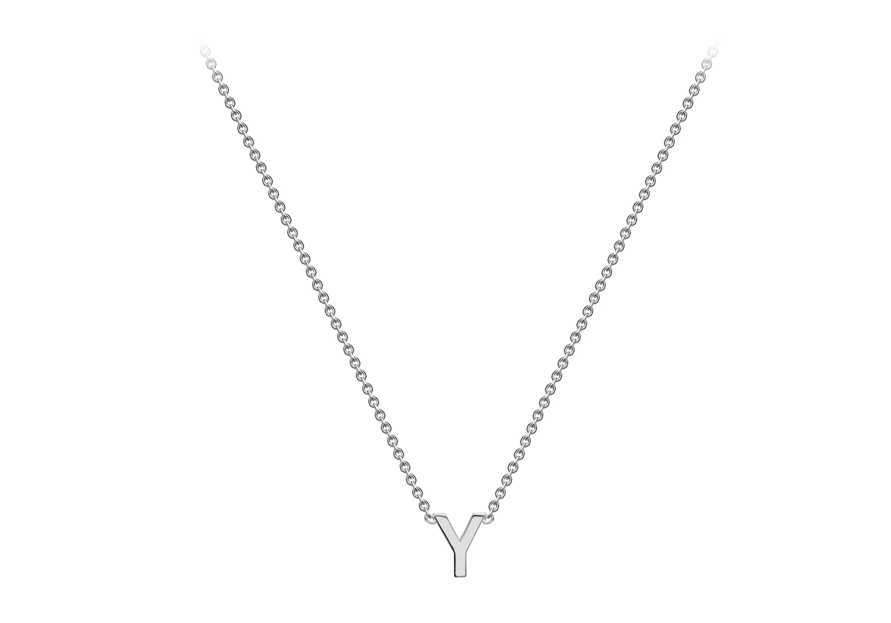 Soleil Collection 3.5mm x 5mm Initial Adjustable Necklace | 9K White Gold - Image 59