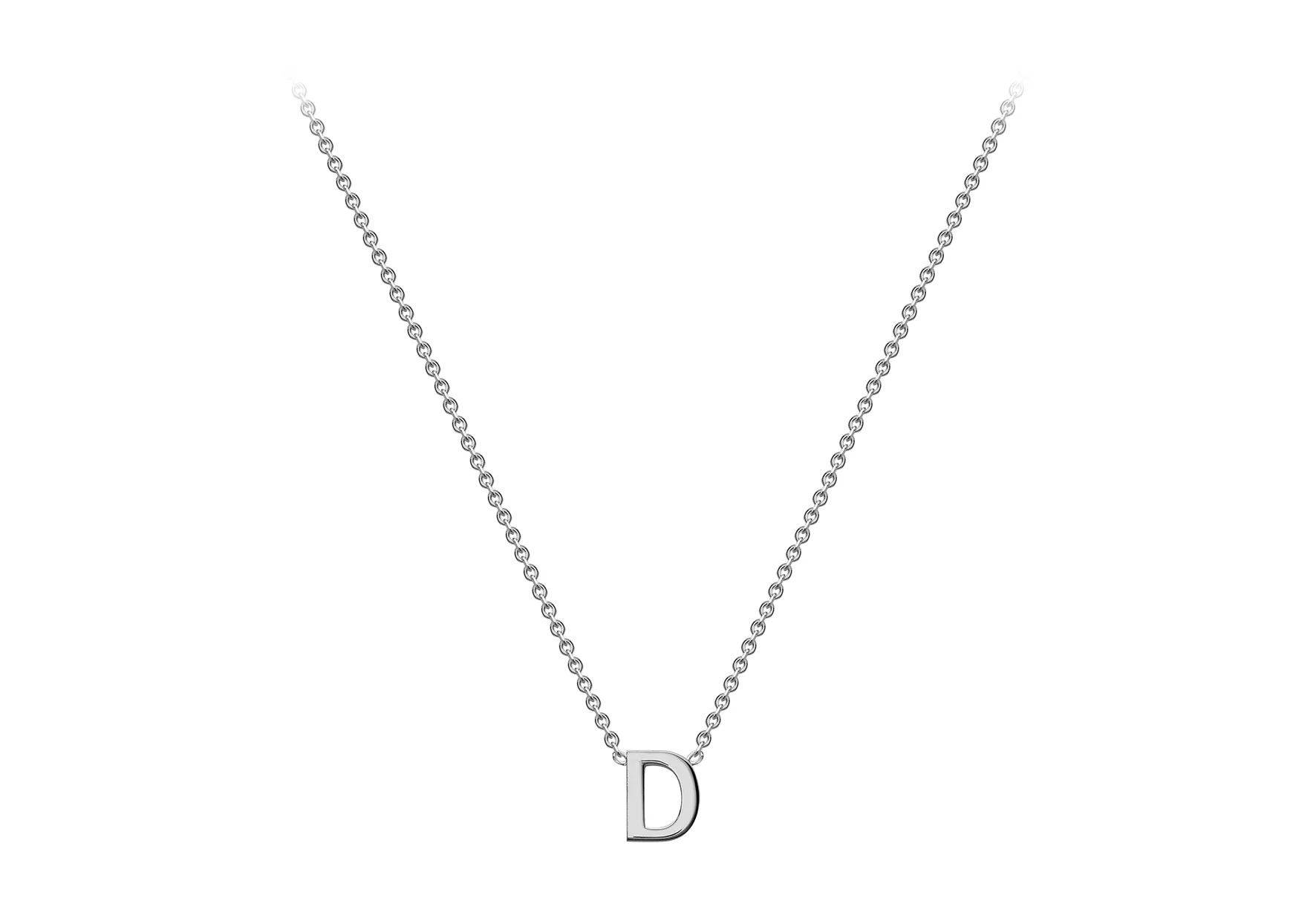 Soleil Collection 3.5mm x 5mm Initial Adjustable Necklace | 9K White Gold - Image 6