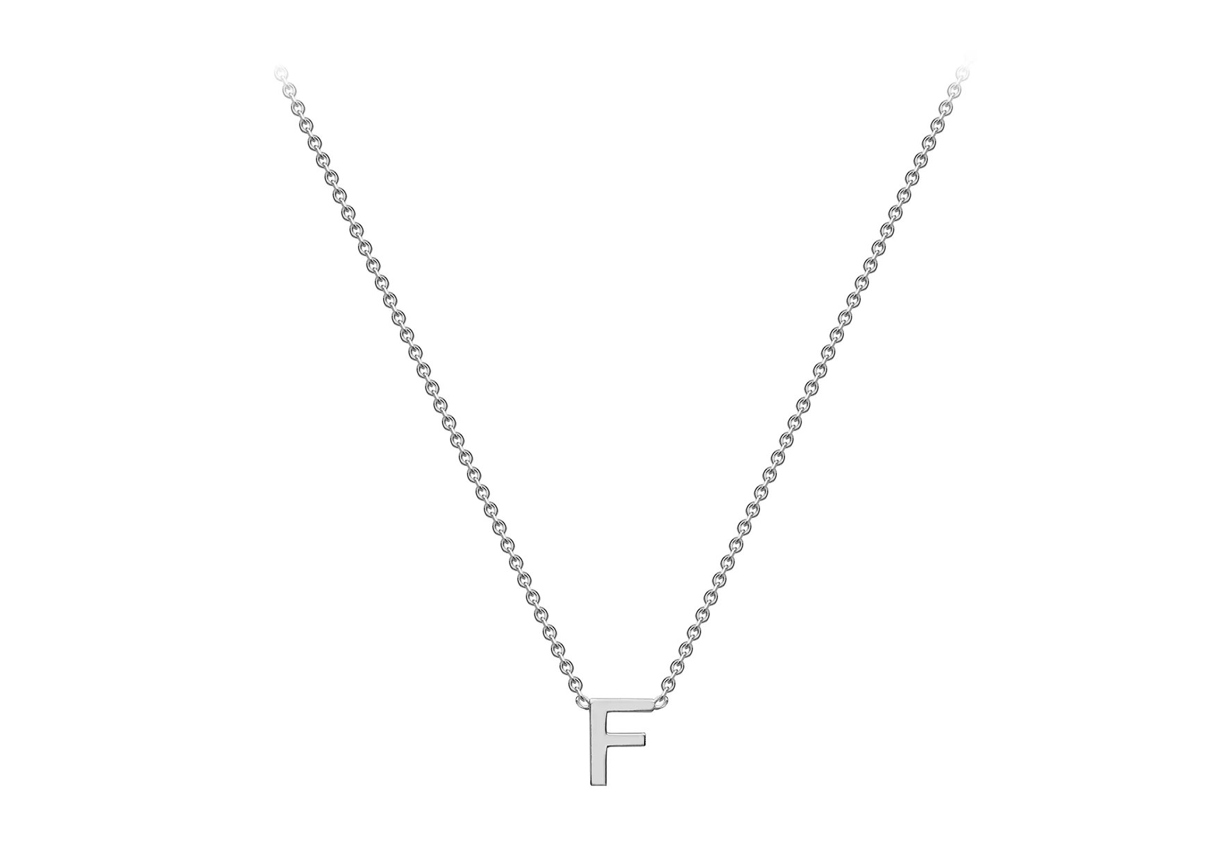 Soleil Collection 3.5mm x 5mm Initial Adjustable Necklace | 9K White Gold - Image 9