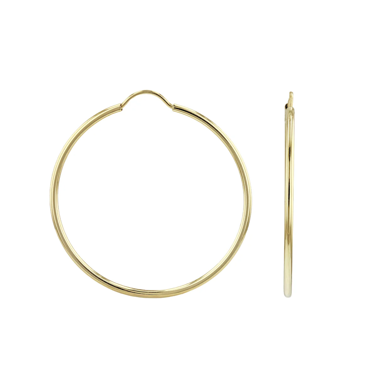 Soleil Collection 30mm Plain Hoop Earrings | 9K Solid Yellow Gold - Image 4