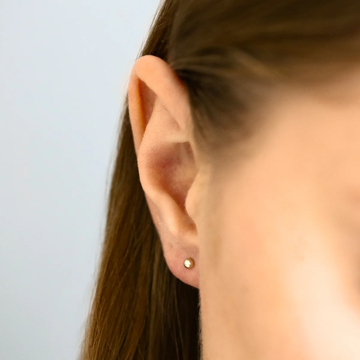 Soleil collection 3mm Ball Stud Earrings | 9K Yellow Gold - Image 6