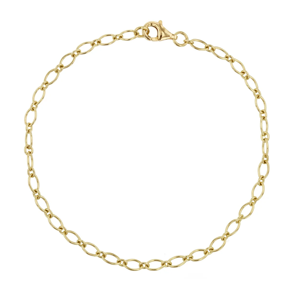 Soleil Collection 3mm Oval Trace Bracelet | 9K Yellow Gold