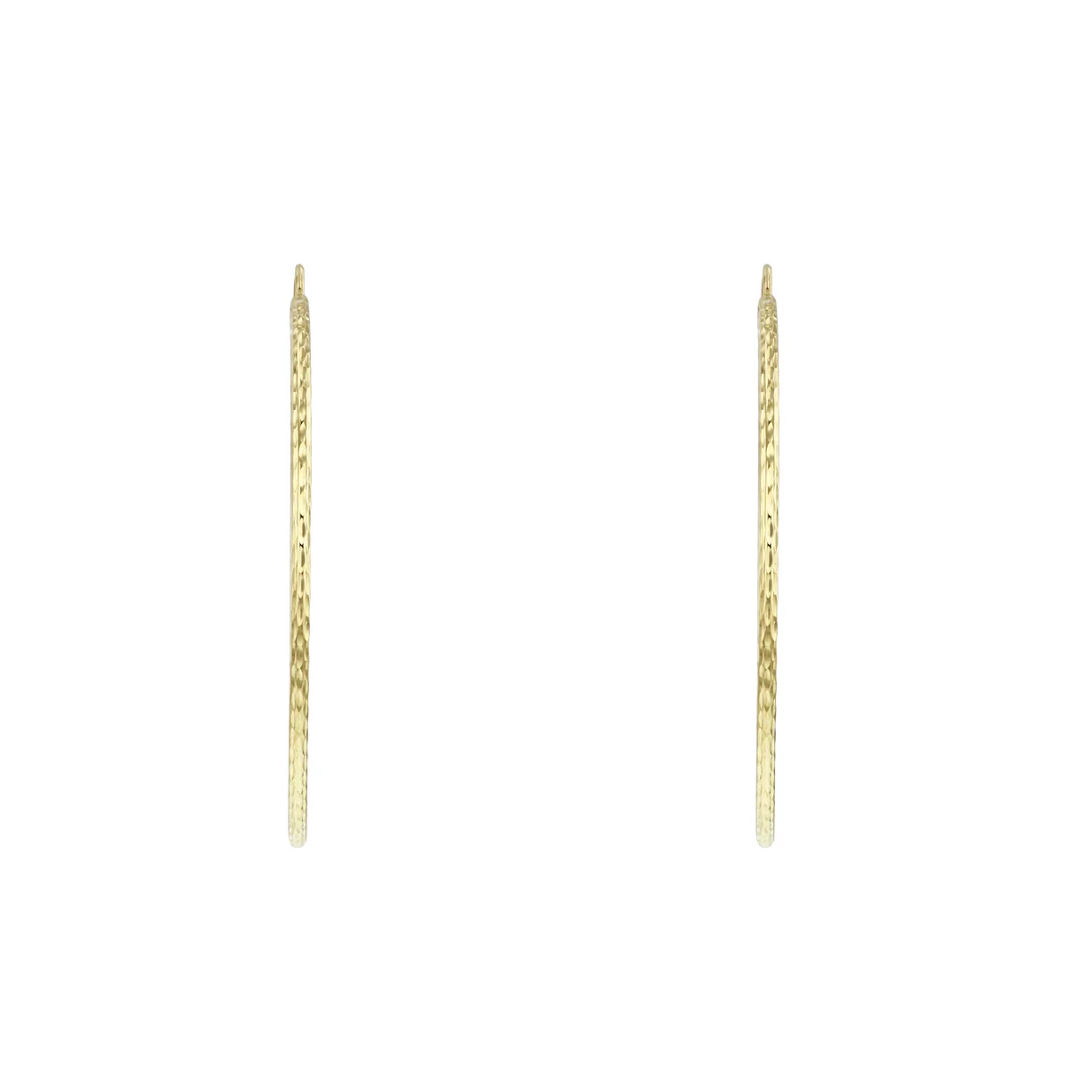 Soleil Collection 40mm Diamond Cut Hoop Earrings | 9K Solid Yellow Gold - Image 2