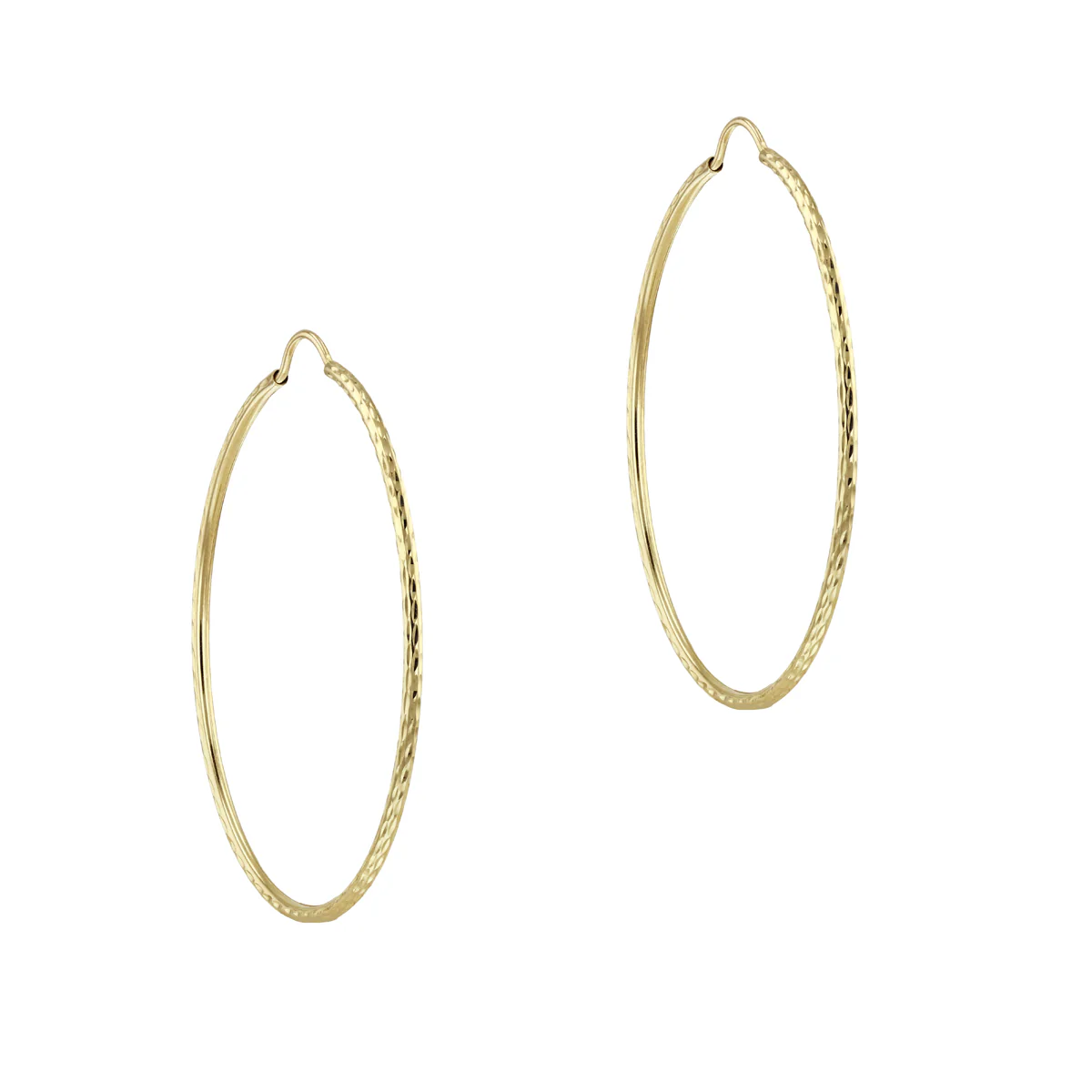 Soleil Collection 40mm Diamond Cut Hoop Earrings | 9K Solid Yellow Gold - Image 3