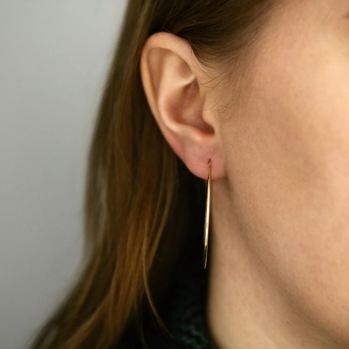 Soleil Collection 40mm Plain Flexible Hoop Earrings | 9K Solid Yellow Gold - Image 7