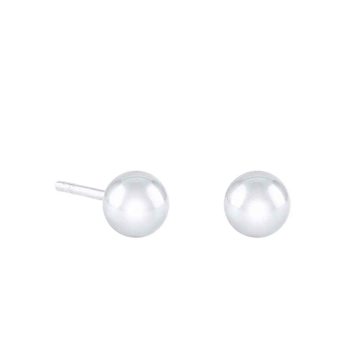Soleil Collection 4mm Ball Stud Earrings | 9K White Gold