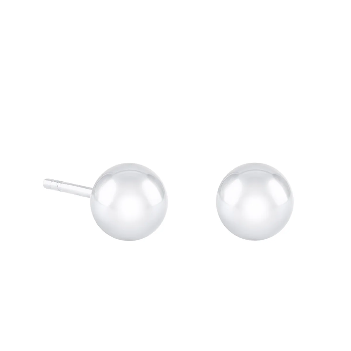Soleil Collection 5mm Ball Stud Earrings | 9K White Gold