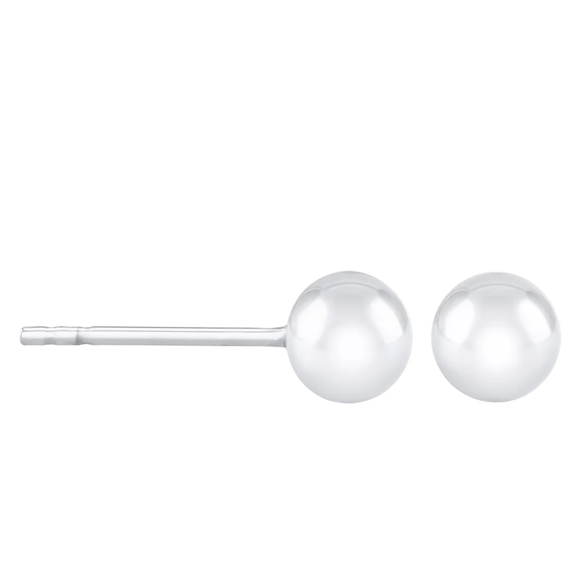 Soleil Collection 5mm Ball Stud Earrings | 9K White Gold - Image 4