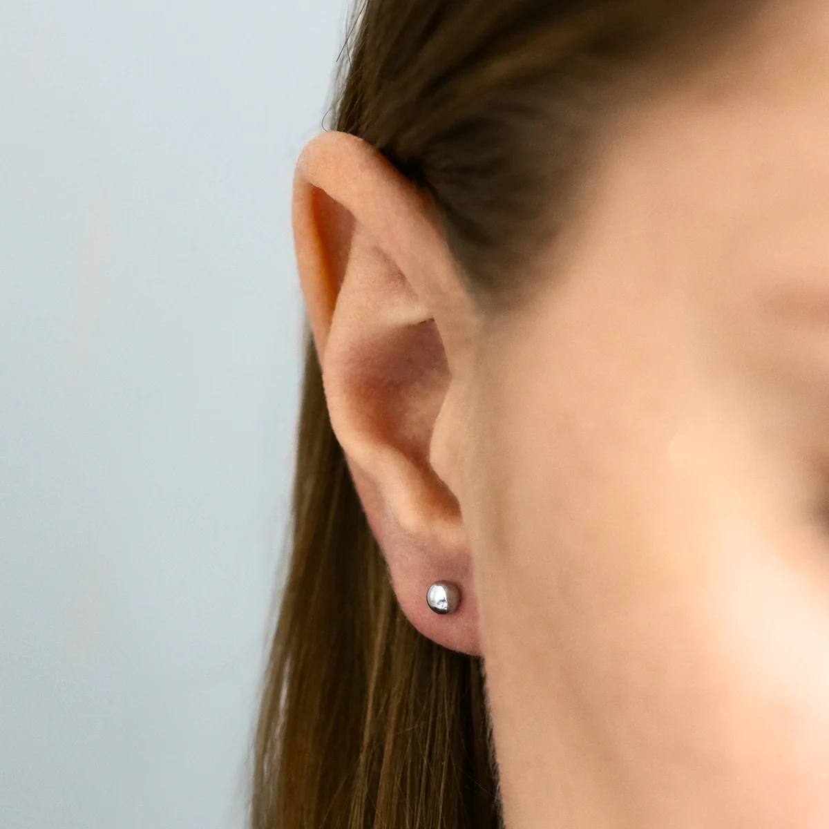 Soleil Collection 5mm Ball Stud Earrings | 9K White Gold - Image 5