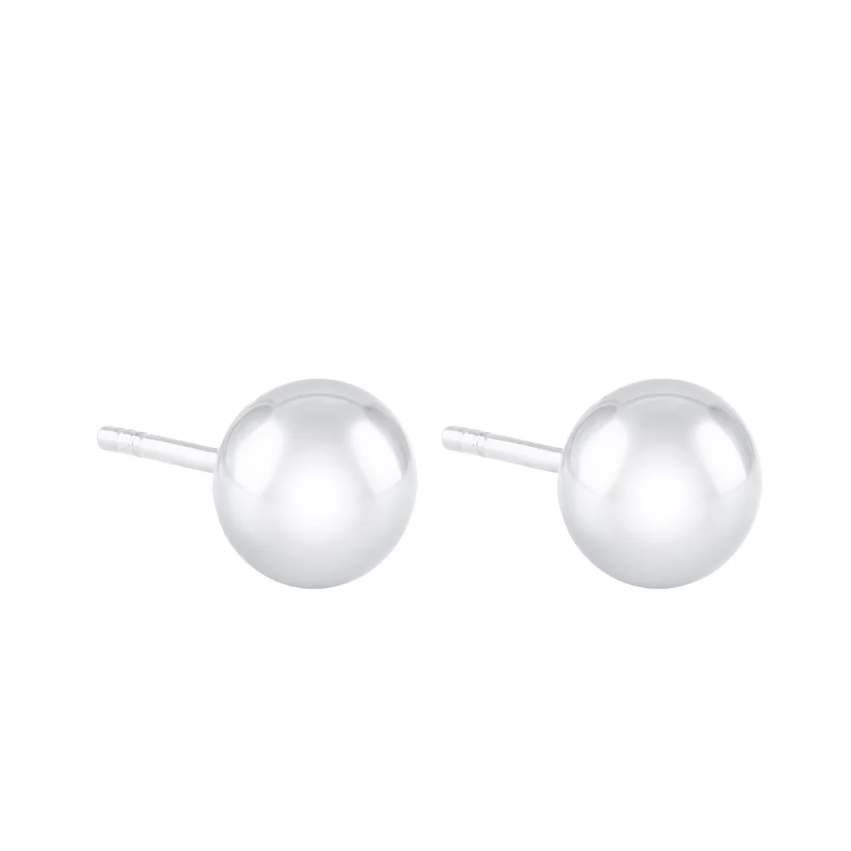 Soleil Collection 6mm Ball Stud Earrings | 9K White Gold - Image 3