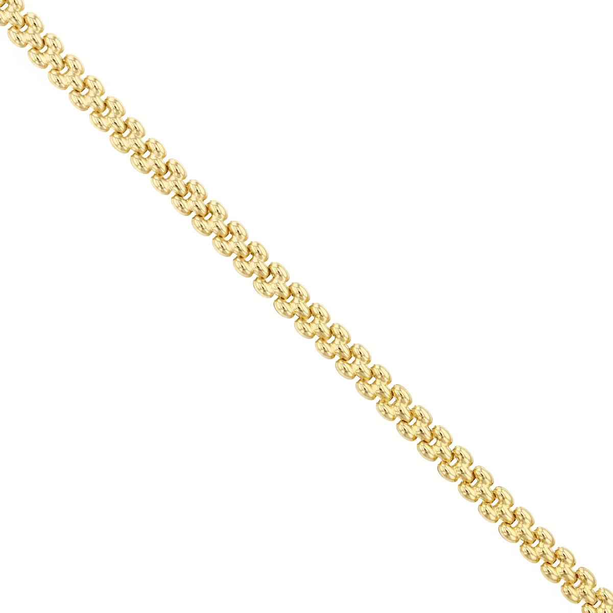 Soleil collection 7.5" Three Row Panthère Link Bracelet | 9K Yellow Gold - Image 2