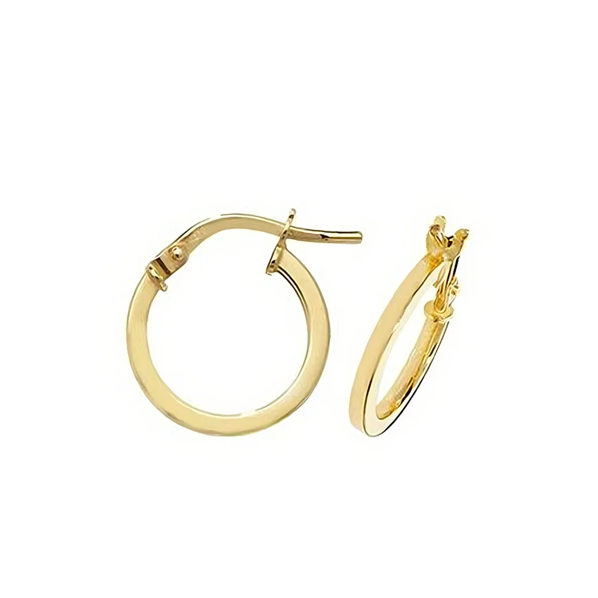 Soleil collection 8mm Hoop Earrings |  9K Solid Yellow Gold - Image 3