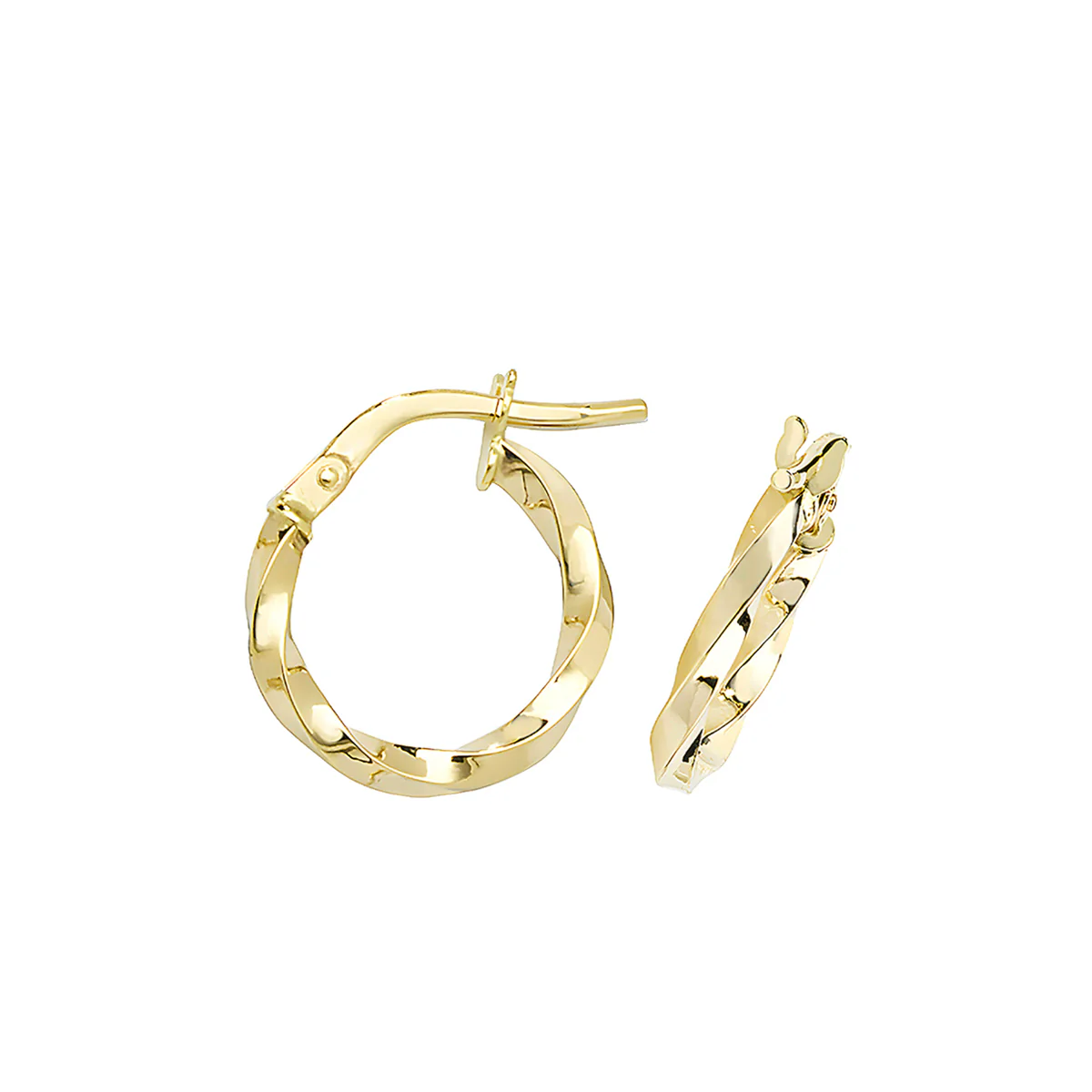 Soleil Collection 8mm Twist Hoop Earrings | 9K Solid Yellow Gold - Image 3