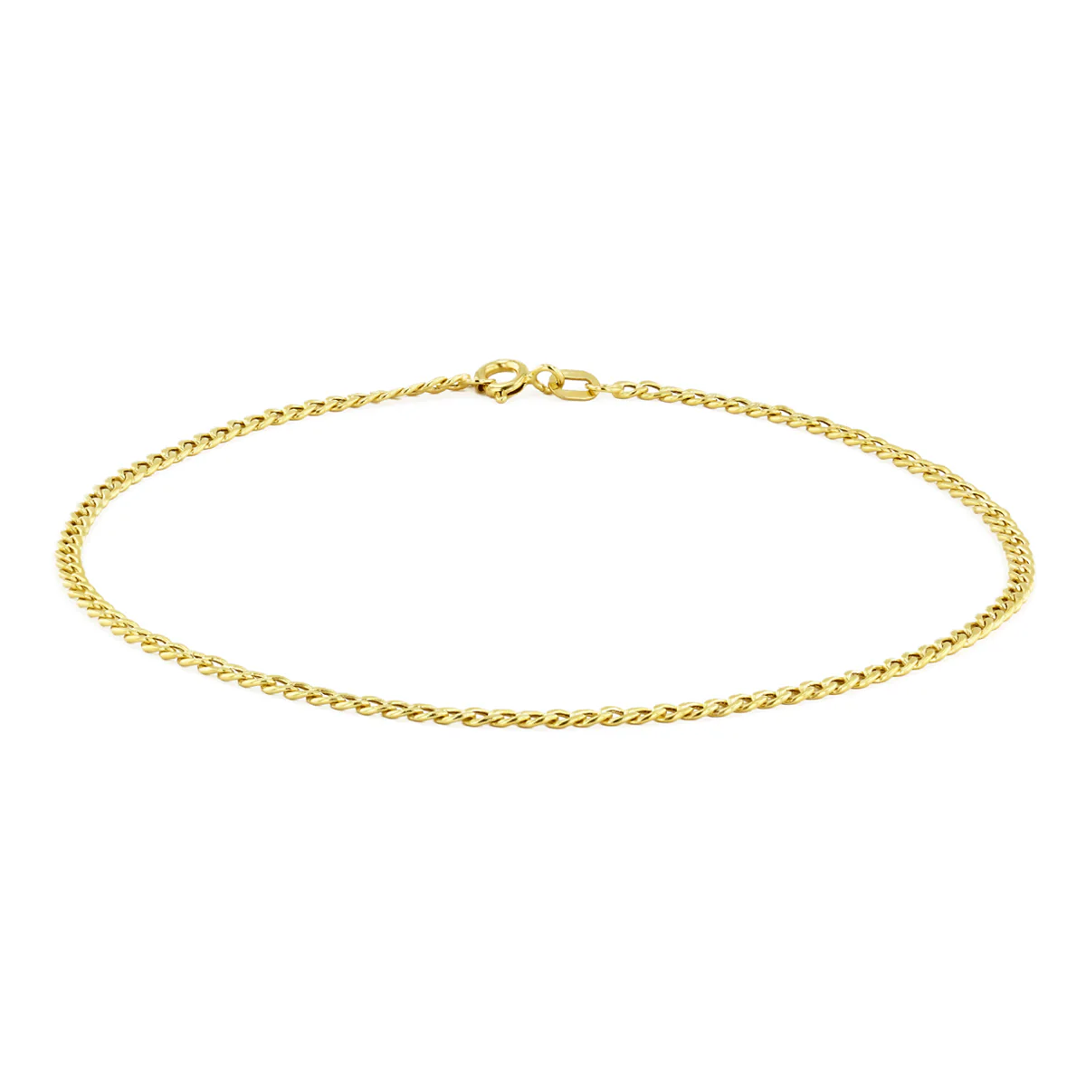 Soleil Collection 9.5" Curb Link Anklet | 9K Solid Yellow Gold