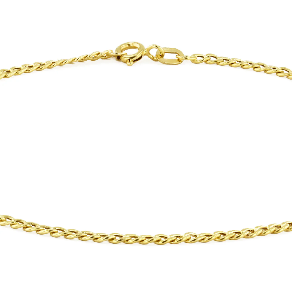 Soleil Collection 9.5" Curb Link Anklet | 9K Solid Yellow Gold - Image 3