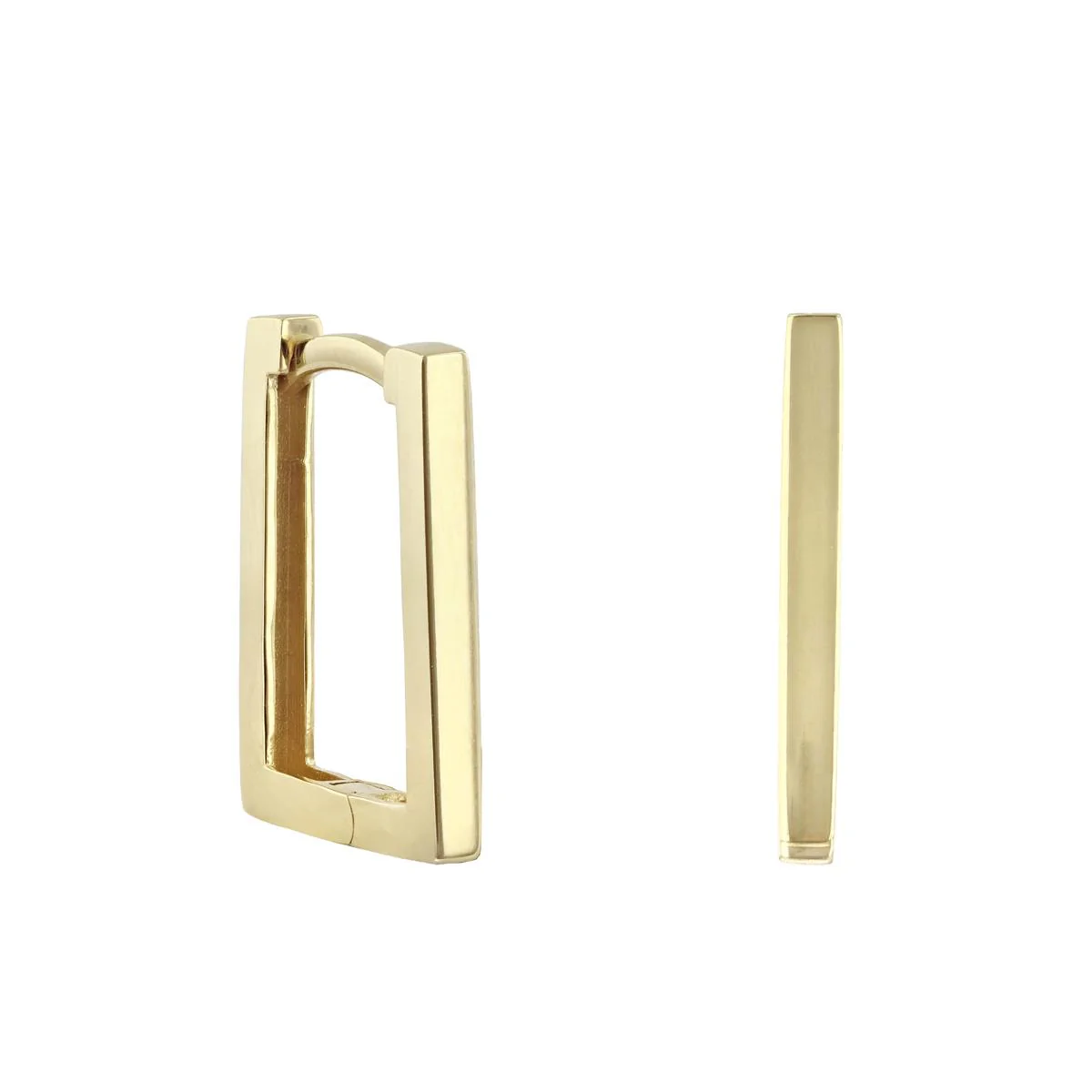 Soleil Collection Angular Hoop Earrings | 9K Solid Yellow Gold