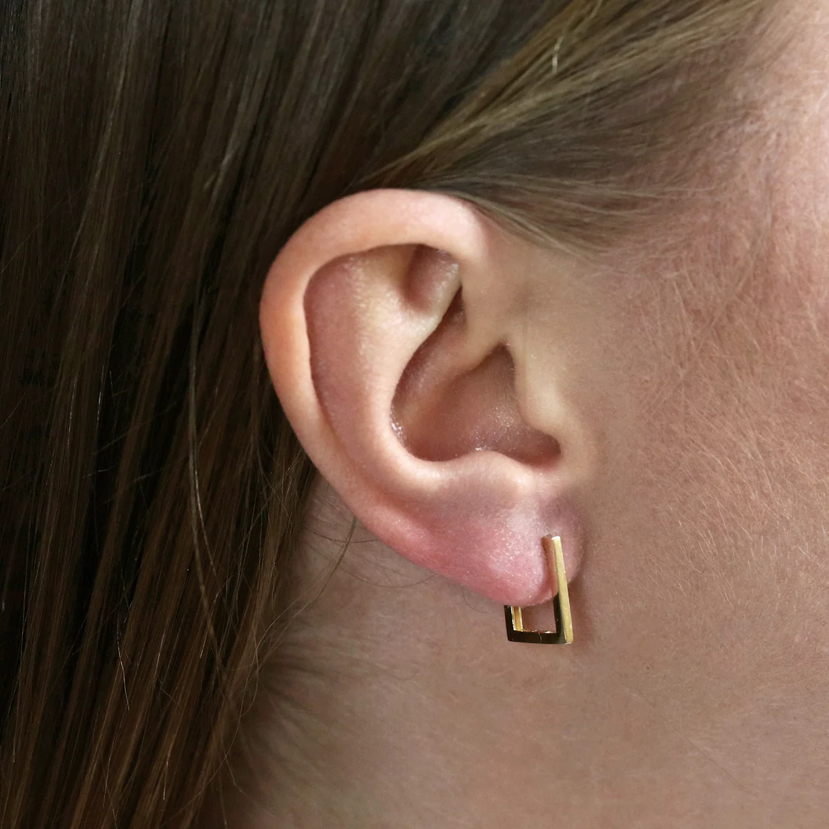Soleil Collection Angular Hoop Earrings | 9K Solid Yellow Gold - Image 6