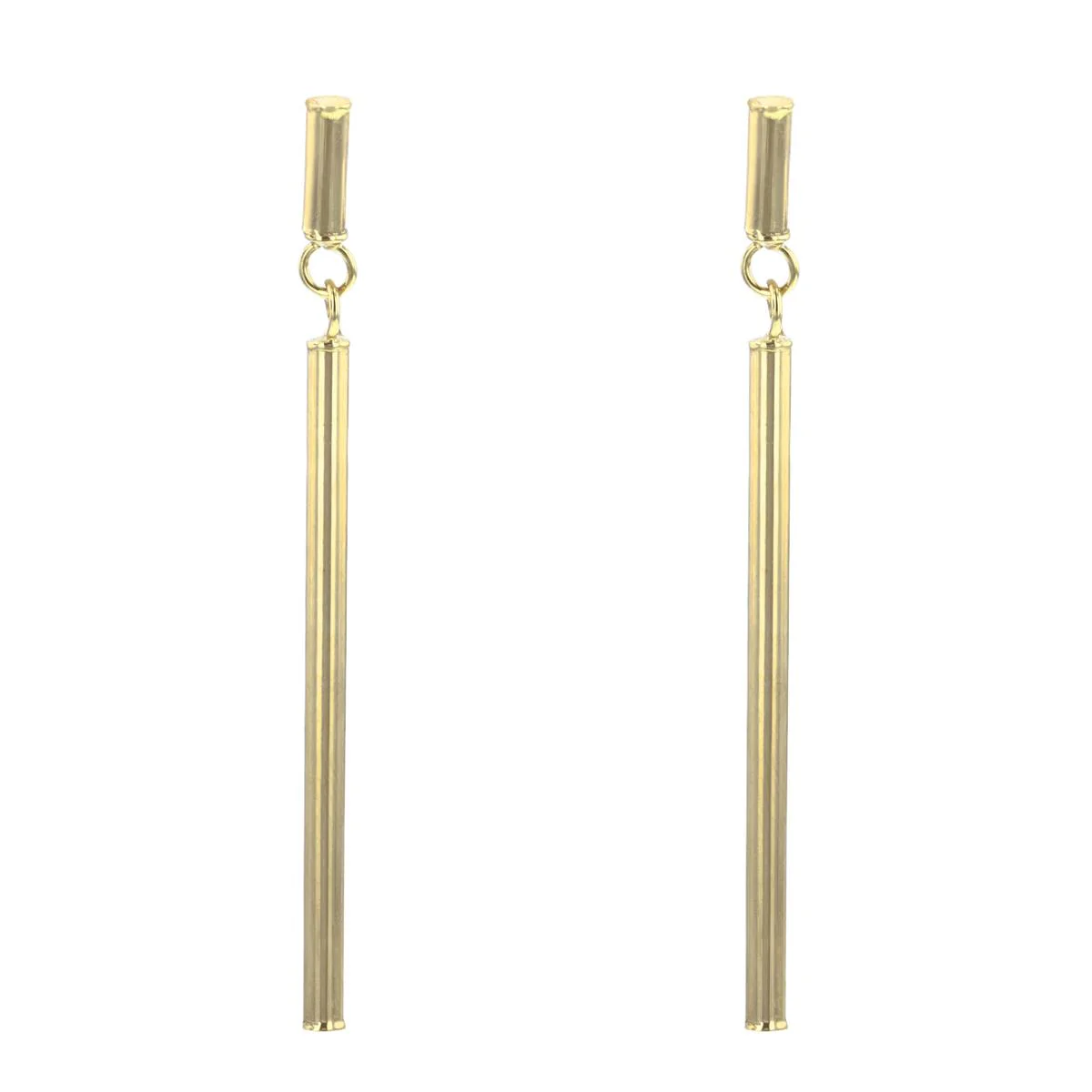 Soleil Collection Bar Drop Earrings | 9K Solid Yellow Gold - Image 3